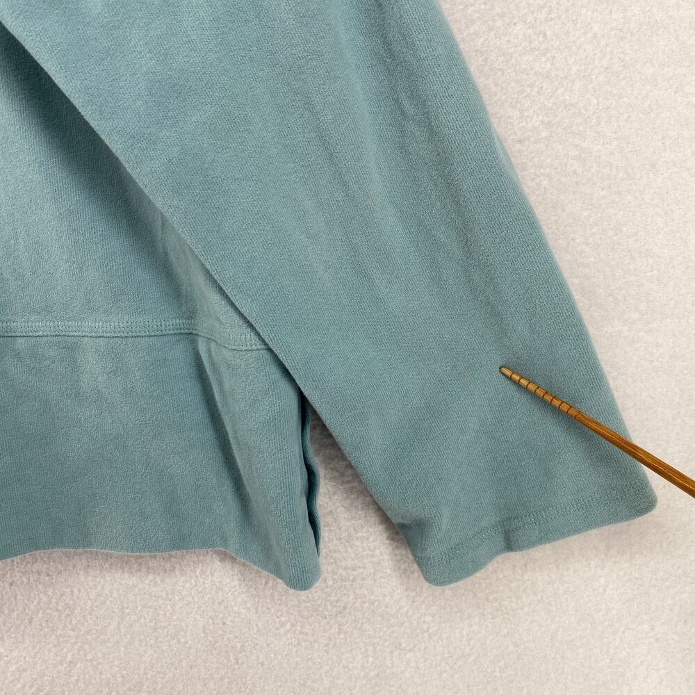 EILEEN FISHER Jacket L Heavy Brushed Jersey Cotton Track Full Zip Blue VTG - Picture 12 of 13